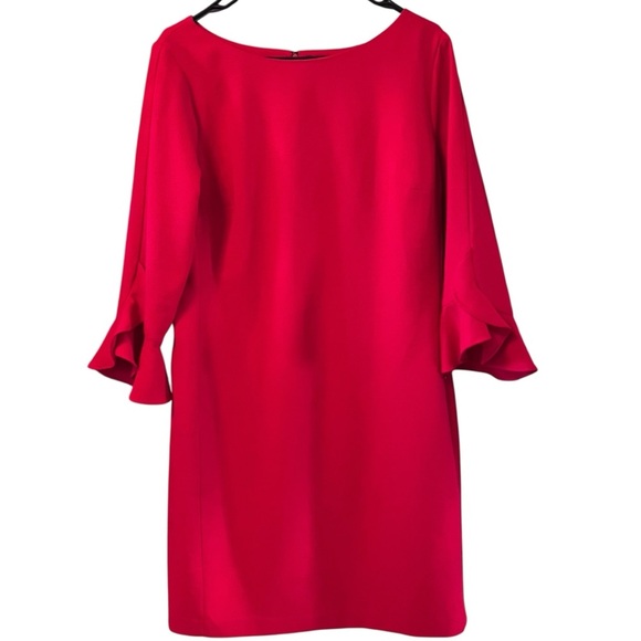 Karl Lagerfeld Paris Red Bell Sleeve Sheath Dress Size 12 - Picture 1 of 8